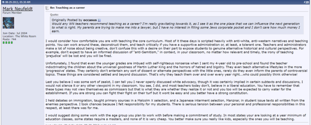 Image of Stormfront post