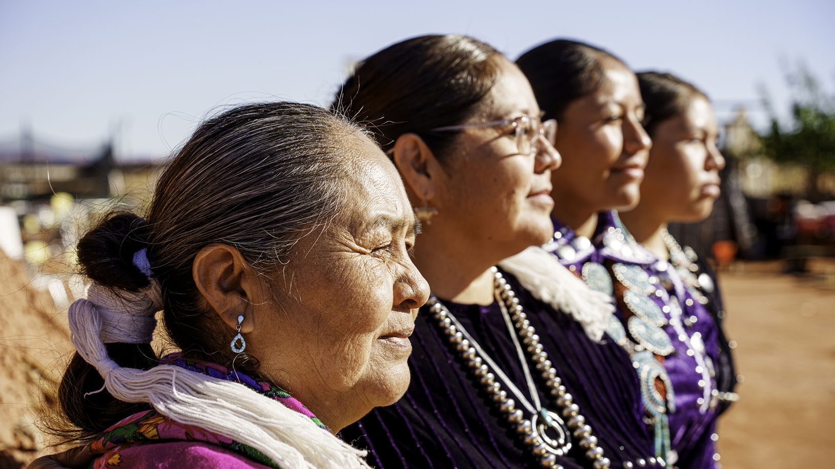Native American women in profile