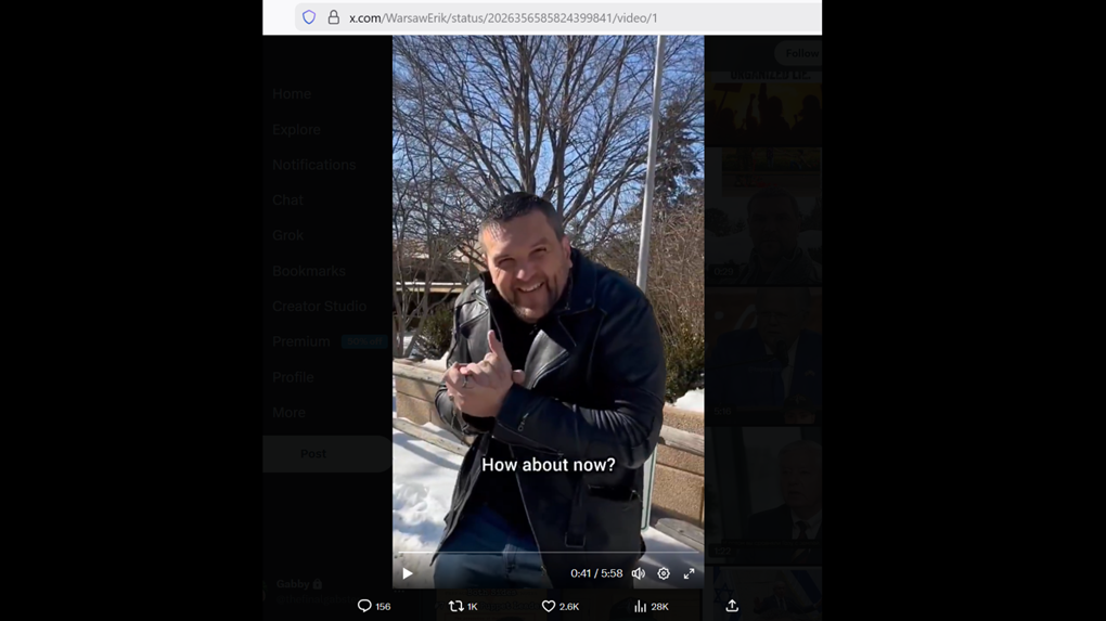 Eric Warsaw, also known as Arjusz Roszkowski, is an antisemitic and anti-Israel social media influencer
