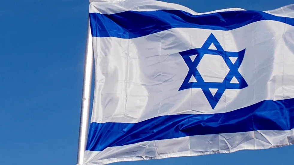 Flag of Israel Blowing in Wind