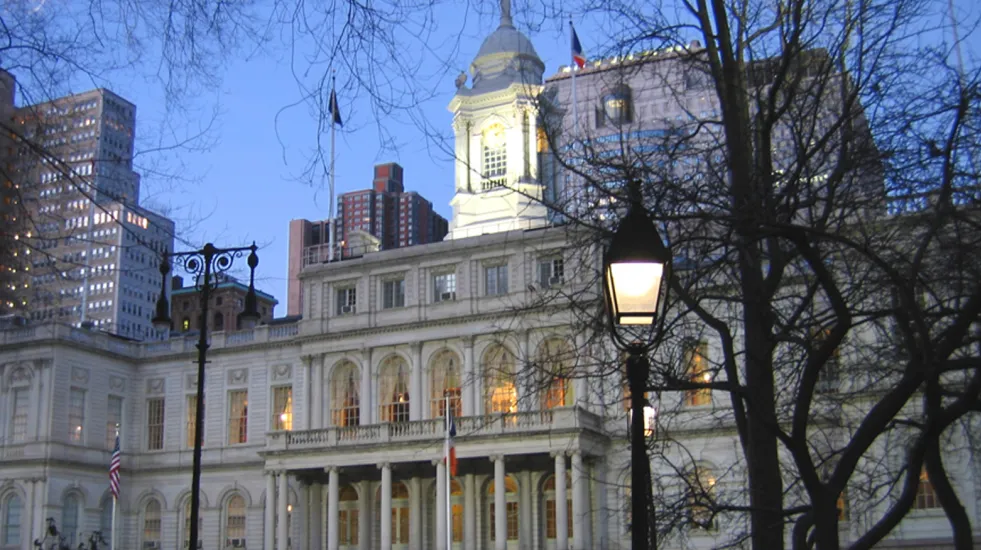 New York City Hall at night