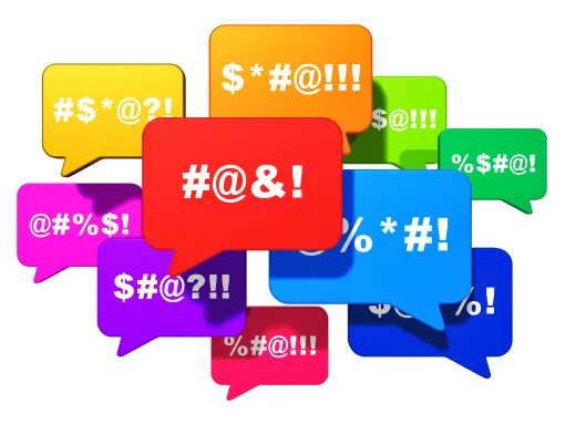 Color Speech Bubbles with censored swearing words