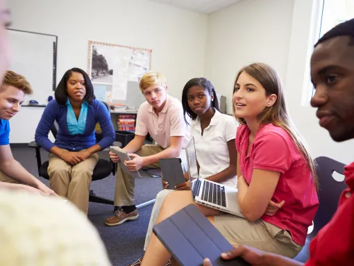 High School Students Group Discussion