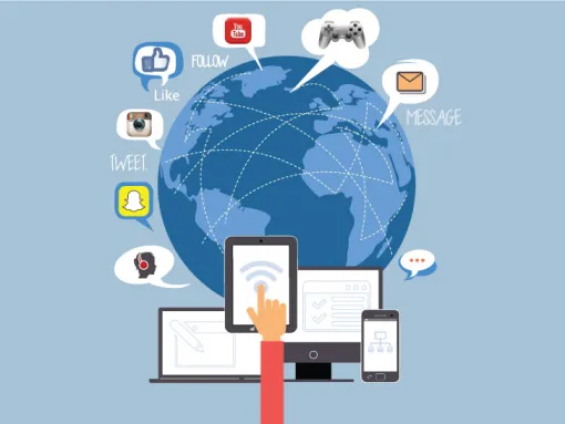 Social media around the world illustration
