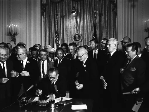 Lyndon B. Johnson Signing Civil Rights Act