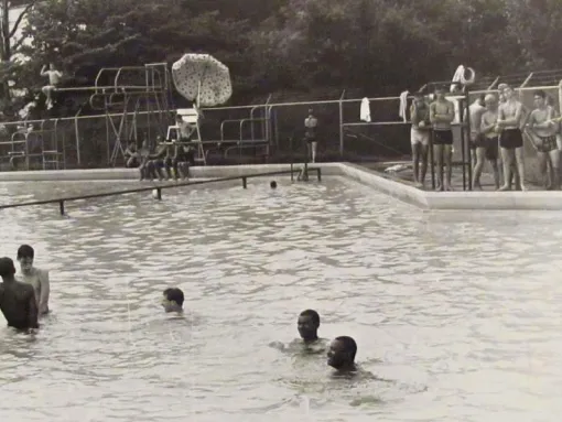 Pullen Park public pool in Raleigh, NC closed in 1962 because of four Black male swimmers