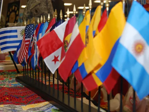 U.S. Army South Celebrates Hispanic Heritage Month Flags