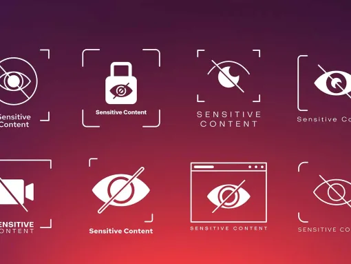 various sensitive content warning symbols