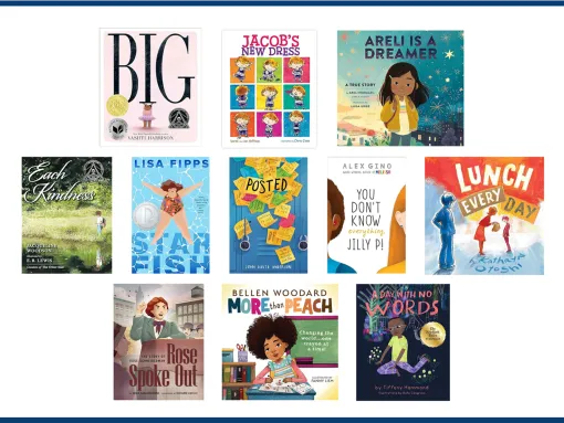 Collage of children and young adult books on the power of words