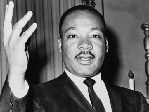 Martin Luther King Hand Raised