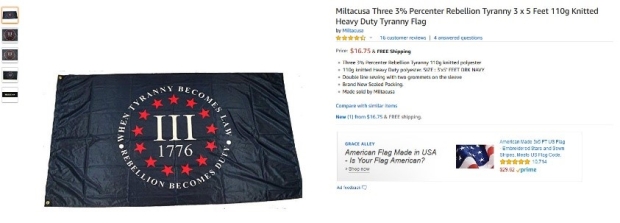 III percent flag amazon
