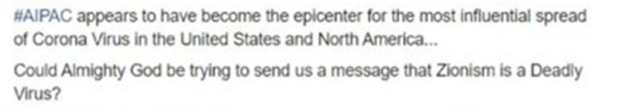 Coronavirus extremist anti-israel rhetoric