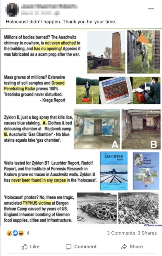 Holocaust denial on Facebook