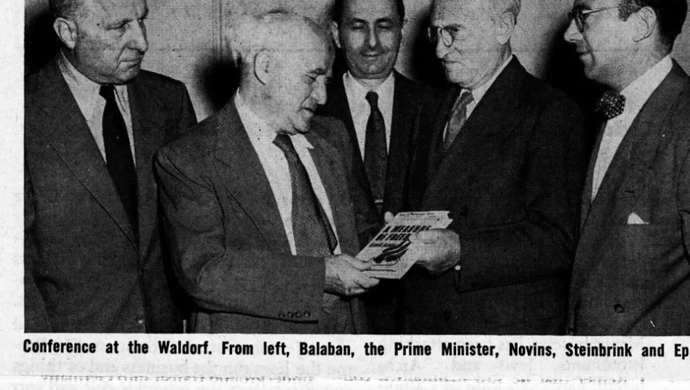 Israel PM Ben Gurion Meeting with ADL