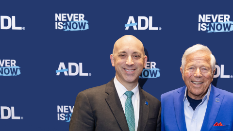 Image of ADL's Jonathan Greenblatt on the left and on the right is Robert Kraft