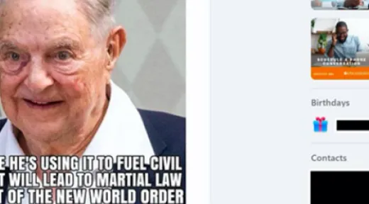 Geico Ad on Antisemitic George Soros Conspiracy Facebook Post